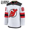 Børn NHL New Jersey Devils Trøje 2024-25 Fanatics Premium Jack Hughes Hvid Udebane